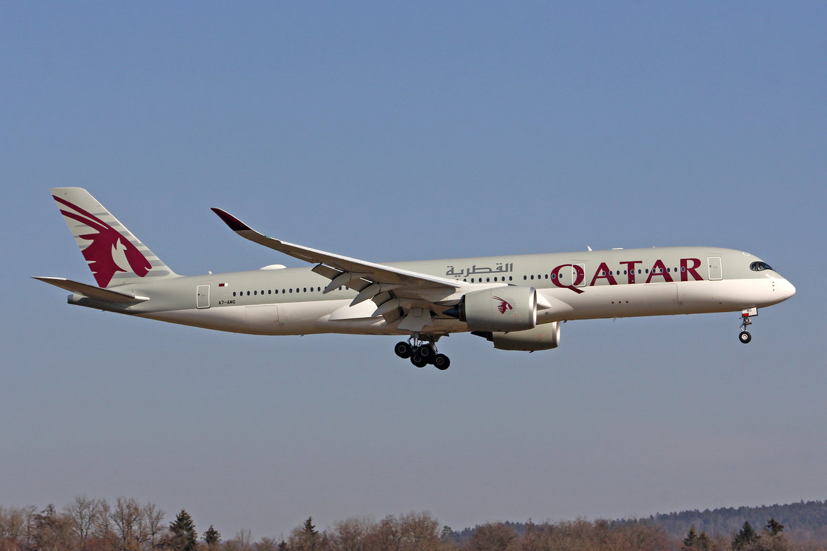Qatar Airways, A7-AMG, Airbus A350-941, msn: 207, 21.Februar 2019, ZRH Zürich, Switzerland.