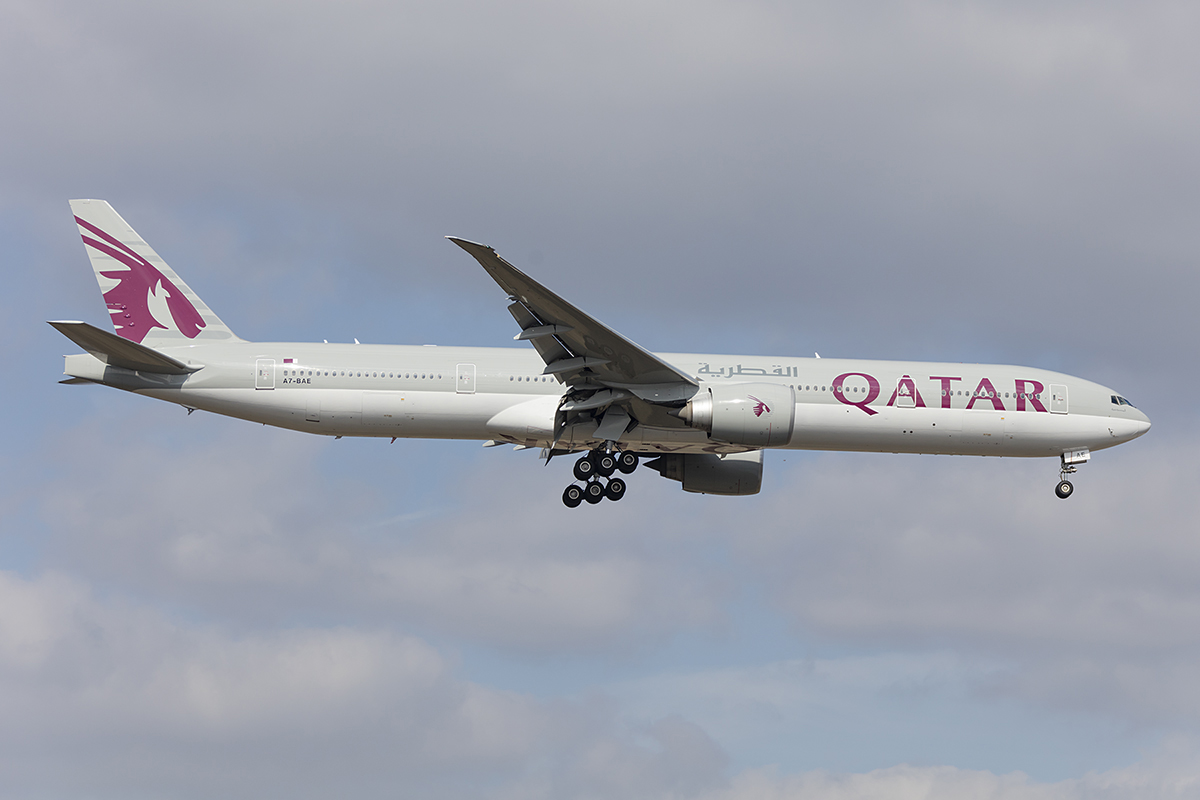 Qatar Airways, A7-BAE, Boeing, B777-3DZ-ER, 24.03.2018, FRA, Frankfurt, Germany 


