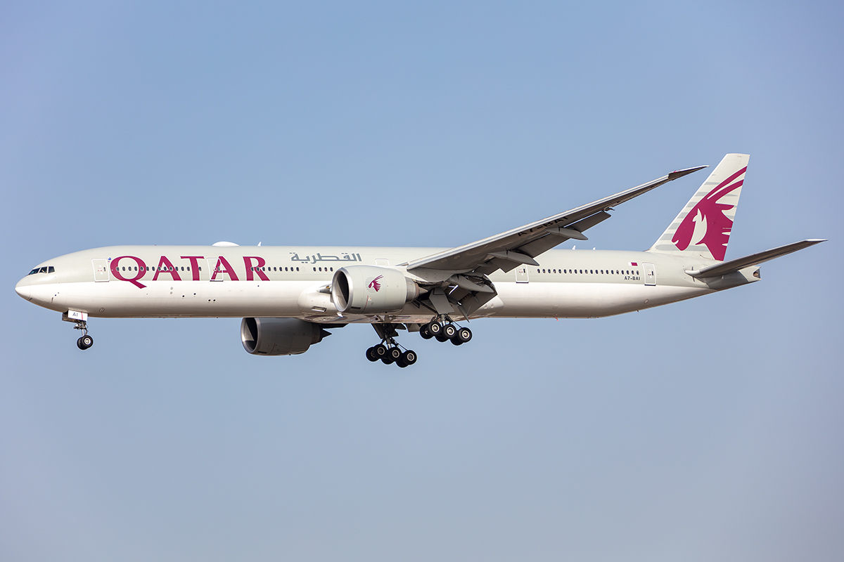 Qatar Airways, A7-BAI, Boeing, B777-3DZ-ER, 24.02.2021, FRA, Frankfurt, Germany