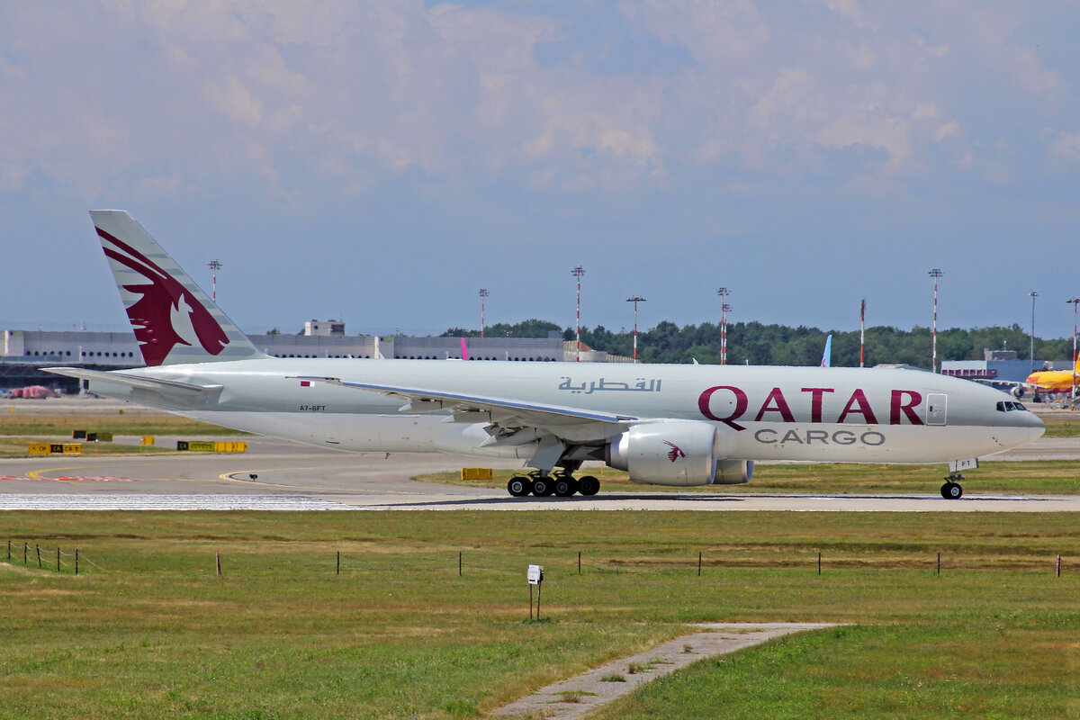 Qatar Airways Cargo, A7-BFT, Boeing 777-F, msn: 66338/1628, 02.Juli 2021, MXP Milano Malpensa, Italy.