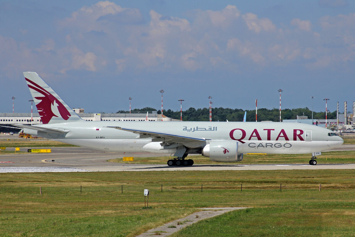 Qatar Airways Cargo, A7-BFV, Boeing 777-F, msn: 66340/1658, 02.Juli 2021, MXP Milano Malpensa, Italy.