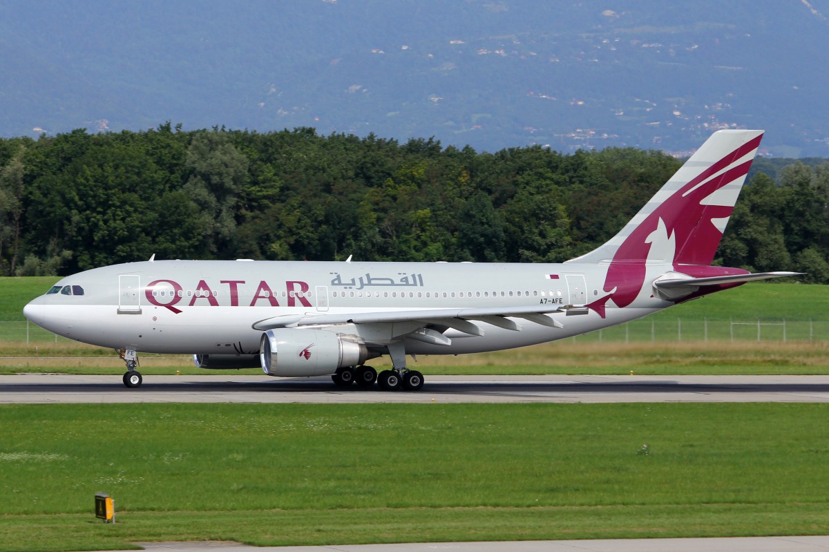 Qatar Amiri Flight, A7-AFE, Airbus A310-308, msn: 667, 10. August 2014, GVA  Genève, Switzerland.