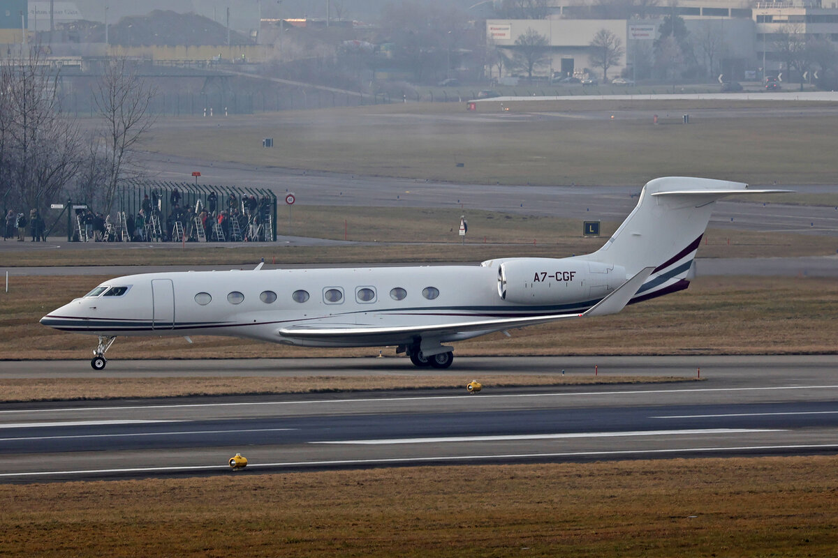 Qatar Executive, A7-CGF, Gulfstream G650ER, msn: 6366, 22.Januar 2026, ZRH Zürich, Switzerland.