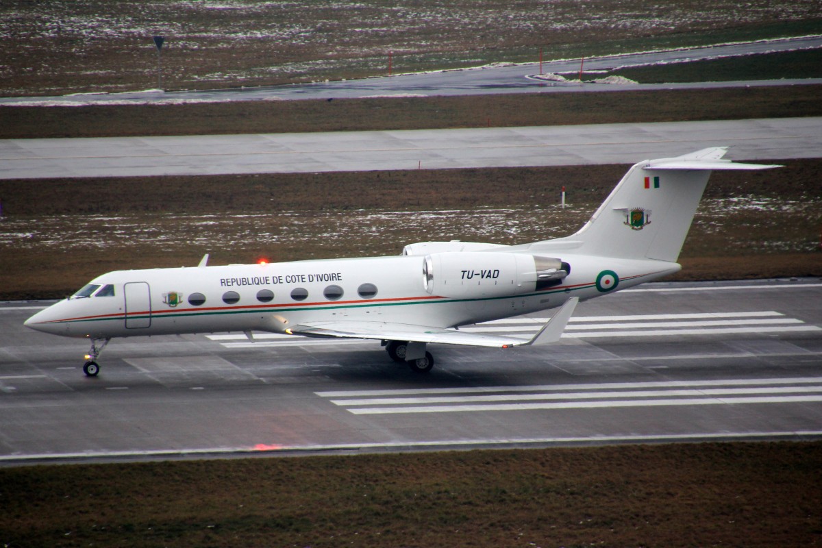 Regierung Elfenbeinküste, TU-VAD, Gulfstream IV, 23.Januar 2016, ZRH Zürich, Switzerland. WEF Visitor.