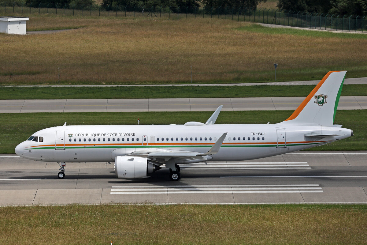 Republique de Cote d Ivoire, TU-VAJ, Airbus A320-251NCJ, msn: 10618, 16.Juni 2024, ZRH Zürich, Switzerland.