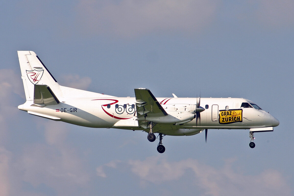 Robin Hood Aviation, OE-GIR, Saab 340A, msn: 134, 09.Juni 2008, ZRH Z�rich, Switzerland.