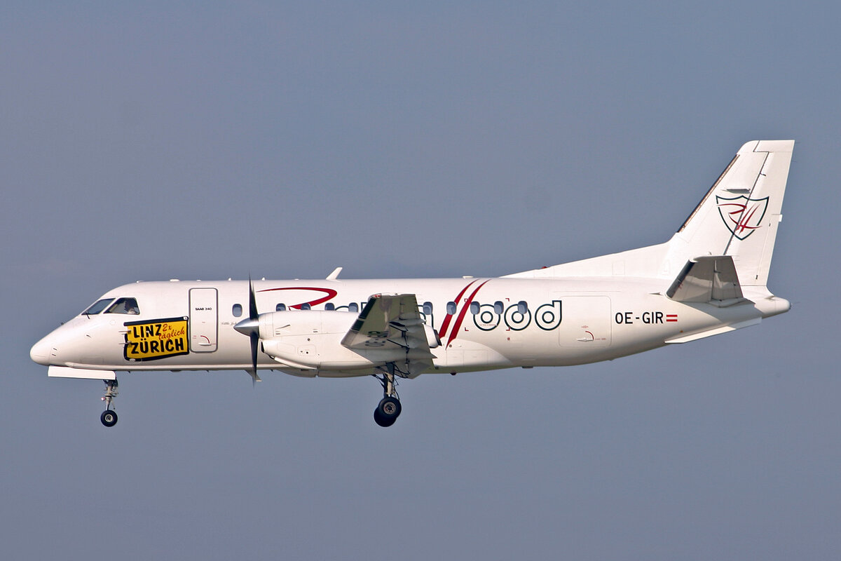 Robin Hood Aviation, OE-GIR, Saab 340A, msn: 134, 09.Juni 2008, ZRH Z�rich, Switzerland.
