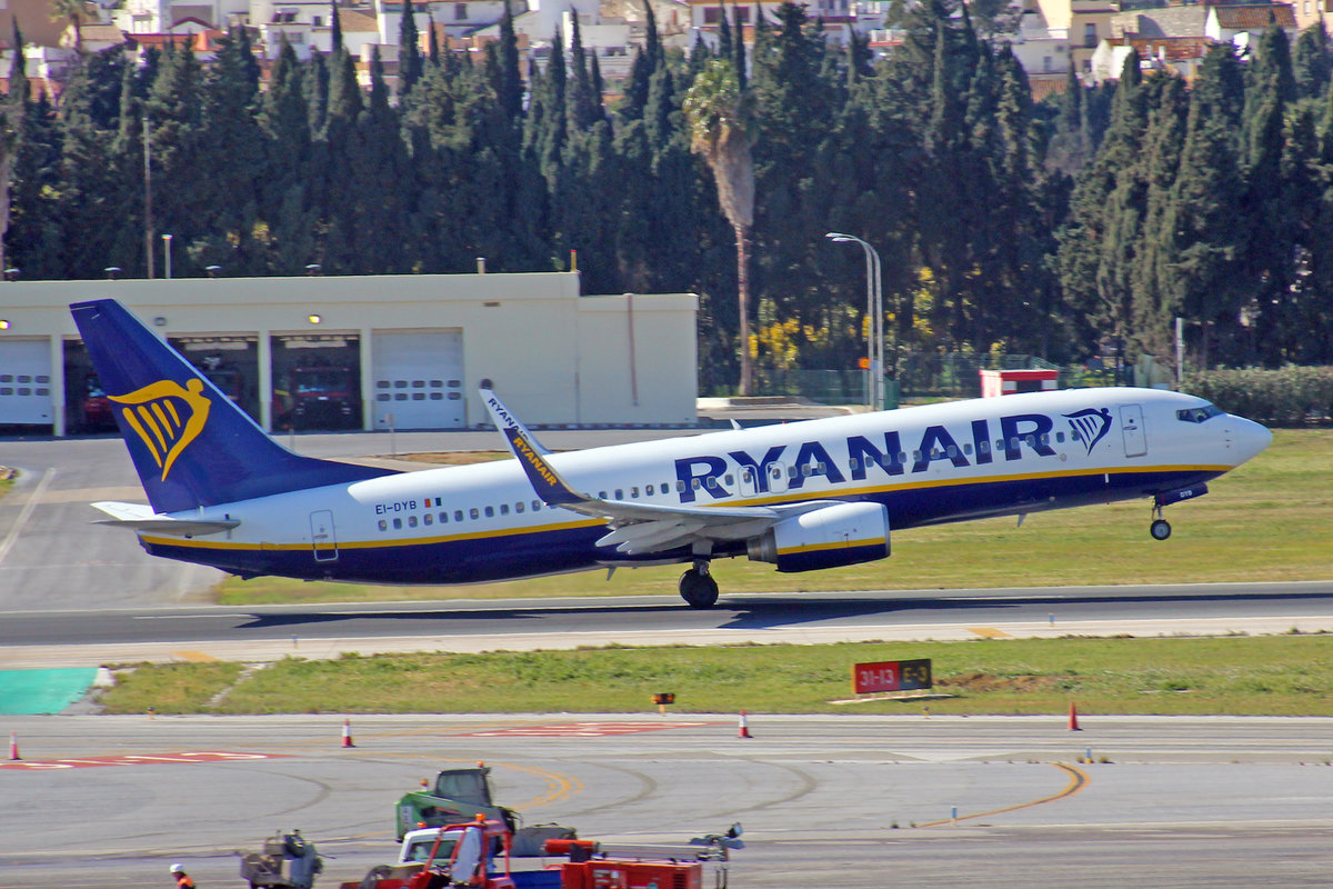 Ryanair, EI-DYB, Boeing B737-8AS, msn: 33633/2542, 03.Februar 2019, AGP Málaga-Costa del Sol, Spain.