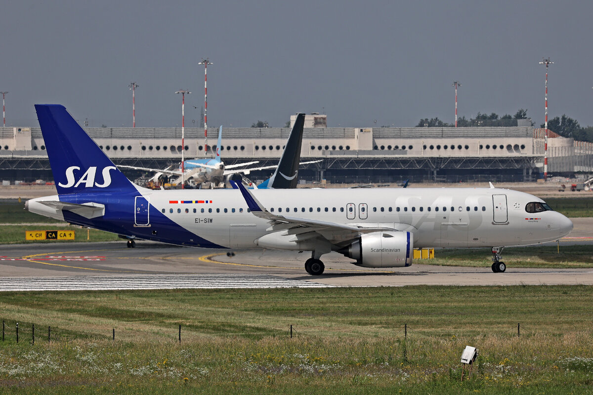 SAS Connect, EI-SIW, Airbus A320-251N, msn:11801,  Veborg Viking , 04.Juli 2024, MXP Milano Malpensa, Italy.