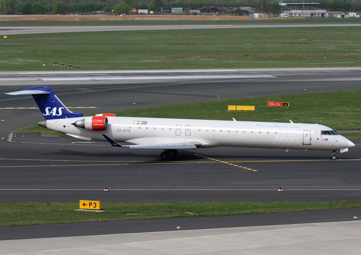 SAS (DK), OY-KFK  Hardeknut Viking , Bombardier, CRJ-900 ER, 02.04.2014, DUS-EDDL, Dsseldorf, Germany 