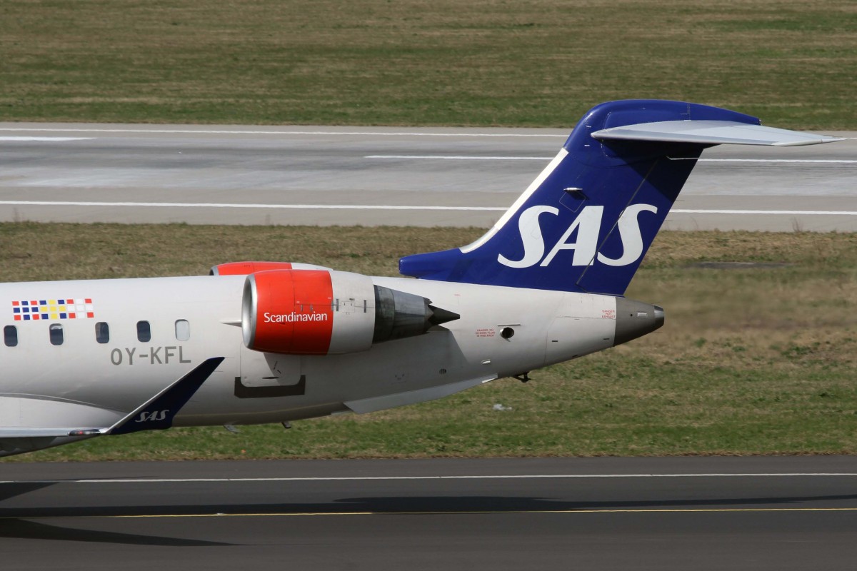 SAS (DK), OY-KFL  Regin Viking , Bombardier, CRJ-900 ER (Seitenleitwerk/Tail), 03.04.2015, DUS-EDDL, Düsseldorf, Germany