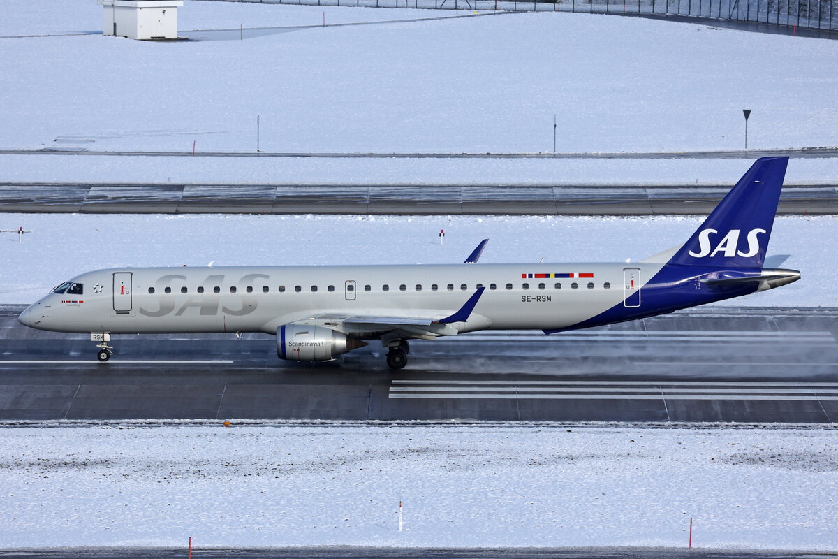 SAS Link, SE-RSM, Embraer EMB-195LR, msn: 19000143, 19.Januar 2024, ZRH Zürich, Switzerland.