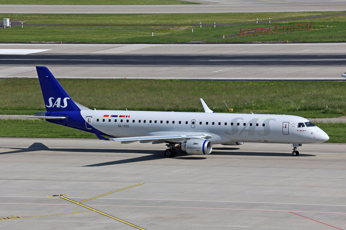 SAS Link, SE-RSO, Embraer ERJ-195LR, msn: 19000168,  Eilif Viking , 29.Mai 2023, ZRH Zürich, Switzerland.
