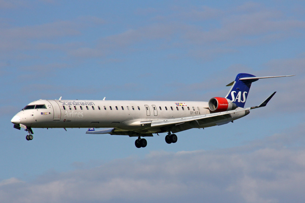 SAS (Operated by Cimber), OY-KFA, Bombardier CRJ 900, 28.April 2016, ZRH Zürich, Switzerland.