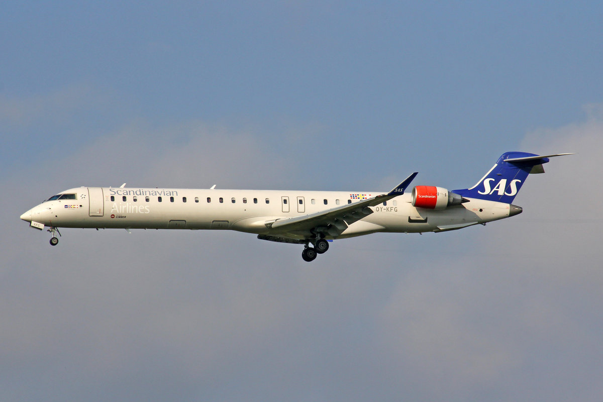 SAS Scandinavia Airlines (Operated by Cimber Airlines), OY-KFG, Bombardier CRJ-900ER,  Maria Viking , 21.Juli 2017, ZRH Zürich, Switzerland.