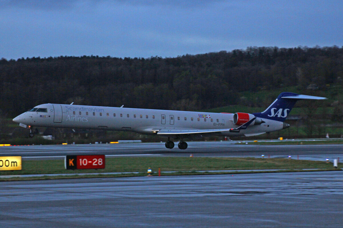 SAS Scandinavian Airlines, EI-FPH, Bombardier CRJ-900LR, msn: 15409,  Bikke Viking , 26.März 2023, ZRH Zürich, Switzerland.