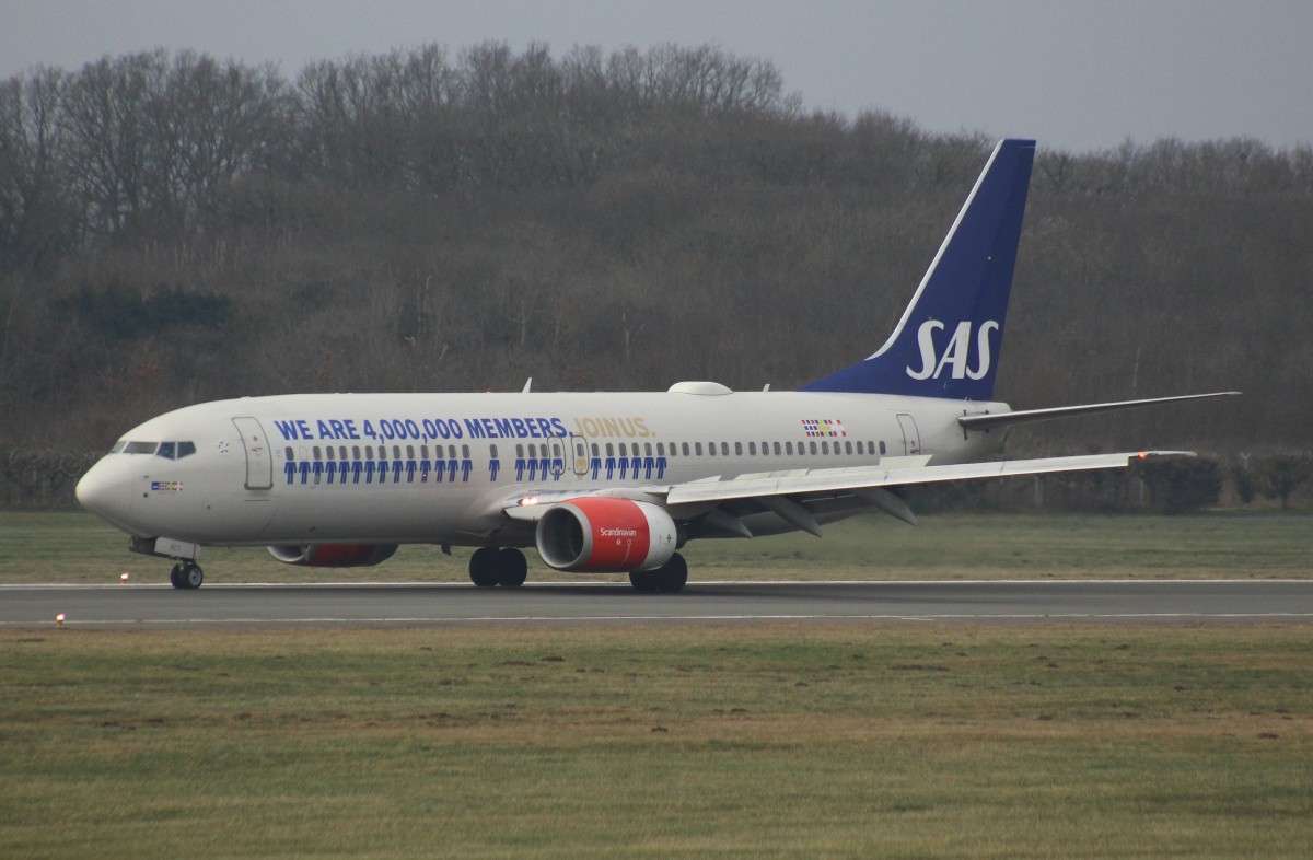 SAS Scandinavian Airlines, LN-RCY, (C/N 28324),Boeing 737-883, 03.01.2016,HAM-EDDH, Hamburg, Germany (Taufname :Eylime Viking) 