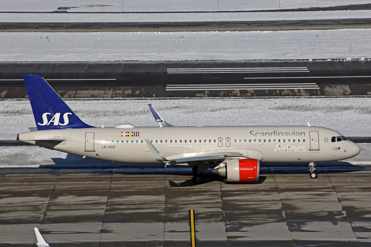 SAS Scandinavian Airlines, LN-RGO, Airbus A320-251N, msn: 7352,  Brage Viking , 19.Januar 2024, ZRH Zürich, Switzerland.