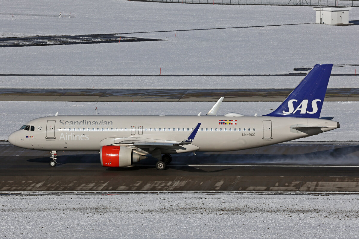 SAS Scandinavian Airlines, LN-RGO, Airbus A320-251N, msn: 7352,  Brage Viking , 19.Januar 2024, ZRH Zürich, Switzerland.