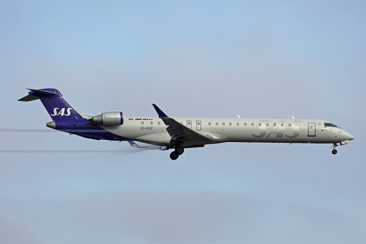 SAS Scandinavian Airlines (Operated by CityJet), EI-HSF, Bombardier CRJ-900LR, msn: 15089, 20.Januar 2026, ZRH Zürich, Switzerland.
