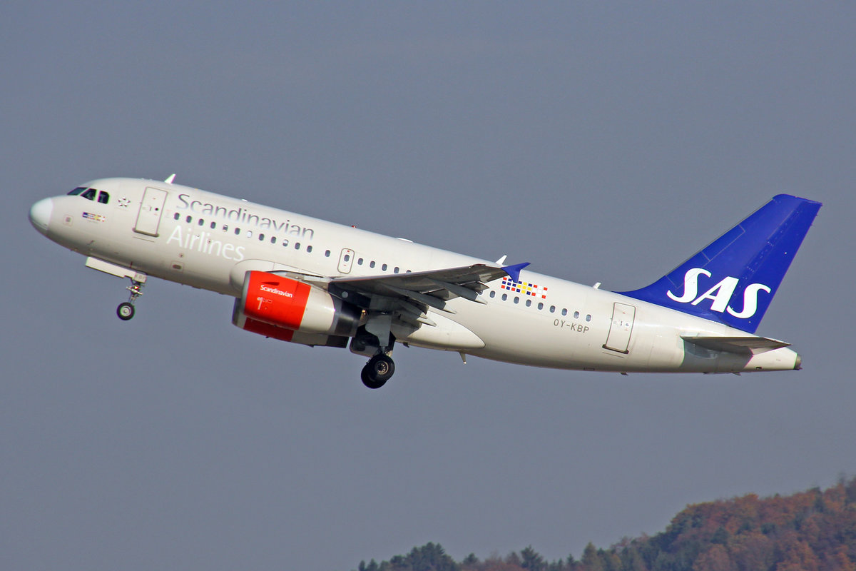 SAS Scandinavian Airlines, OY-KBT, Airbus A319-132, msn: 3292,  Ragnvald Viking  , 03.November 2017, ZRH Zürich, Switzerland.
