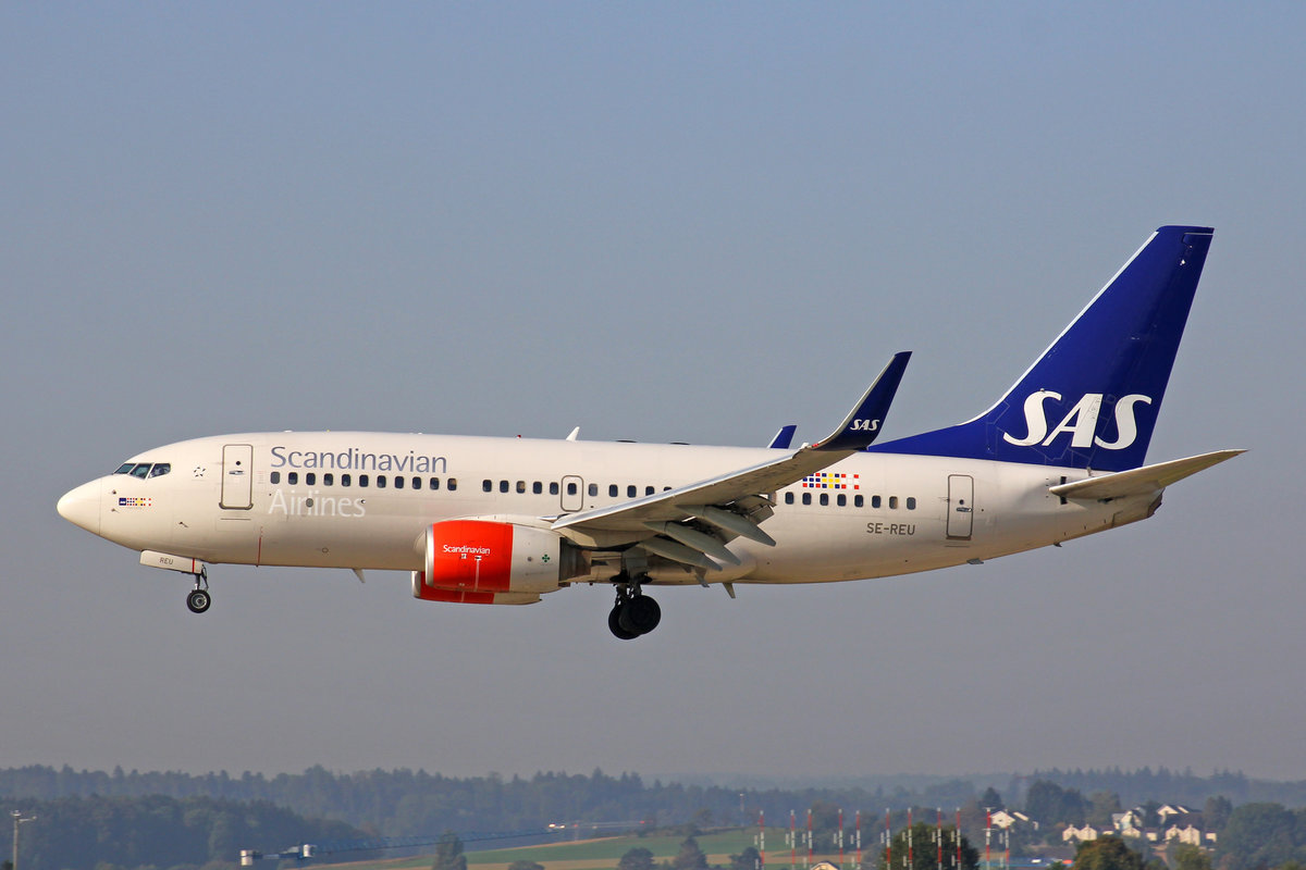 SAS Scandinavian Airlines, SE-REU, Boeing 737-76N,  Folke Viking , 13.September 2016, ZRH Zürich, Switzerland.