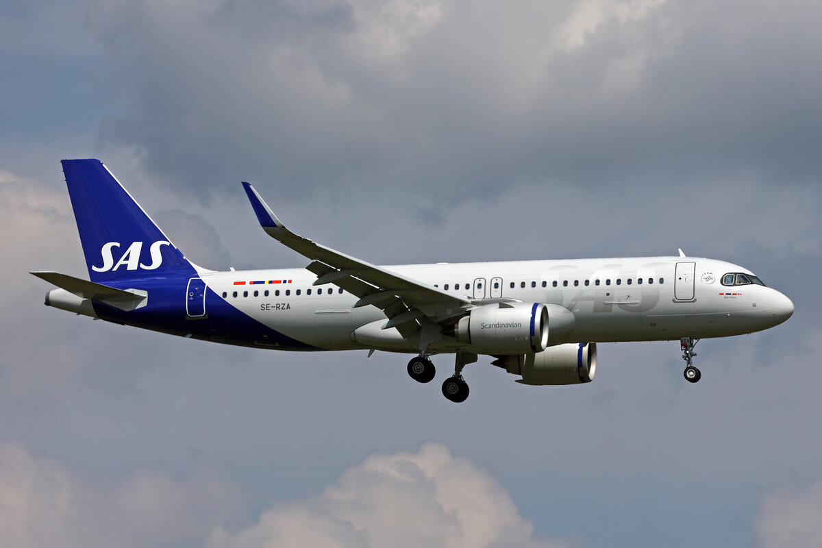 SAS Scandinavian Airlines, SE-RZA, Airbus A320-251N, msn: 12665,  Björn Viking , 24.August 2025, ZRH Zürich, Switzerland.