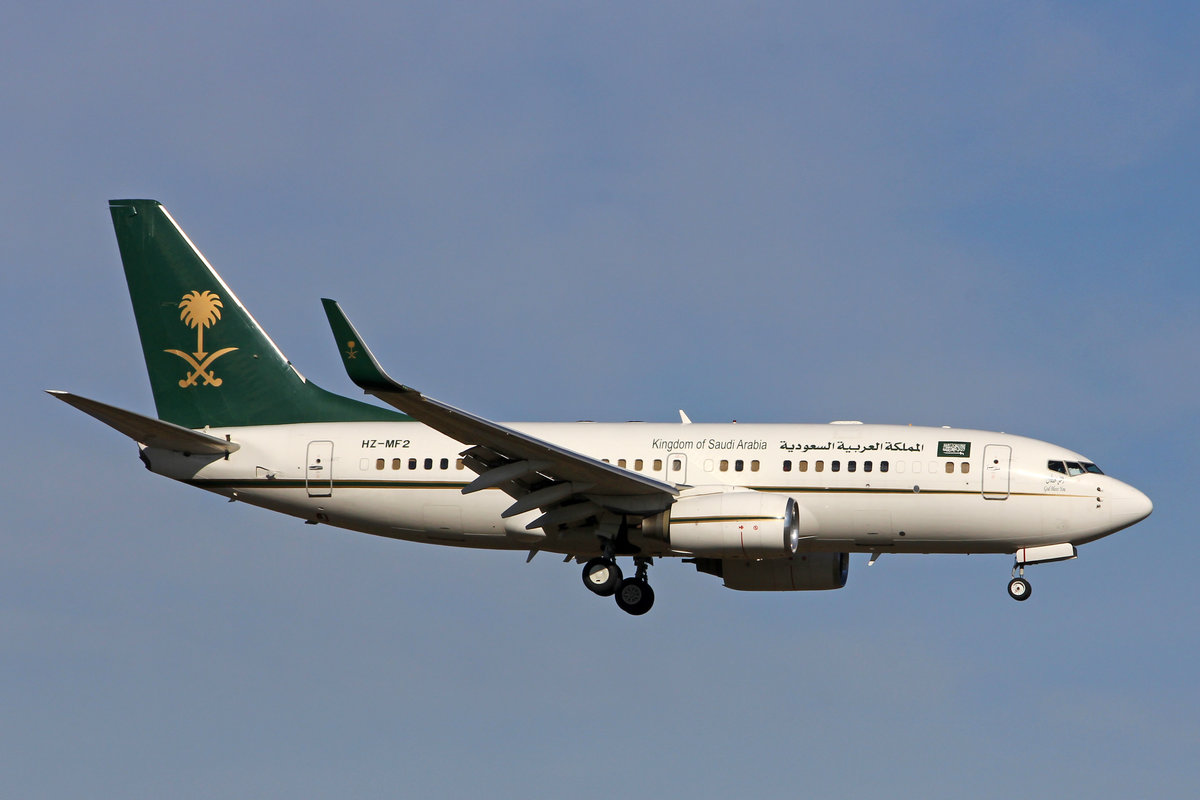 Saudi Ministry of Finance & Economy, HZ-MF2, Boeing 737-7AJ BBJ, 22.Februar 2020, ZRH Zürich, Switzerland.