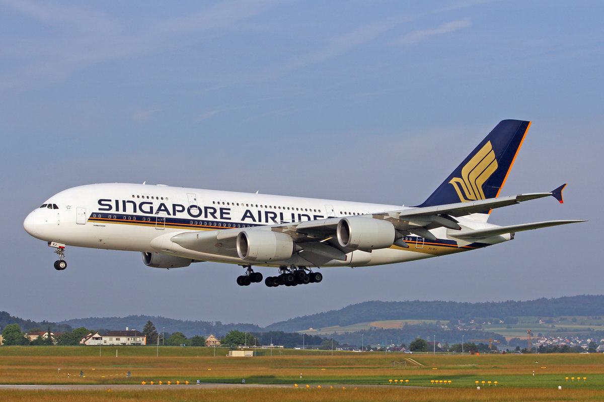 Singapore Airlines, 9V-SKJ, Airbus A380-841, msn: 045, 15.Juni 2018, ZRH Zürich, Switzerland.