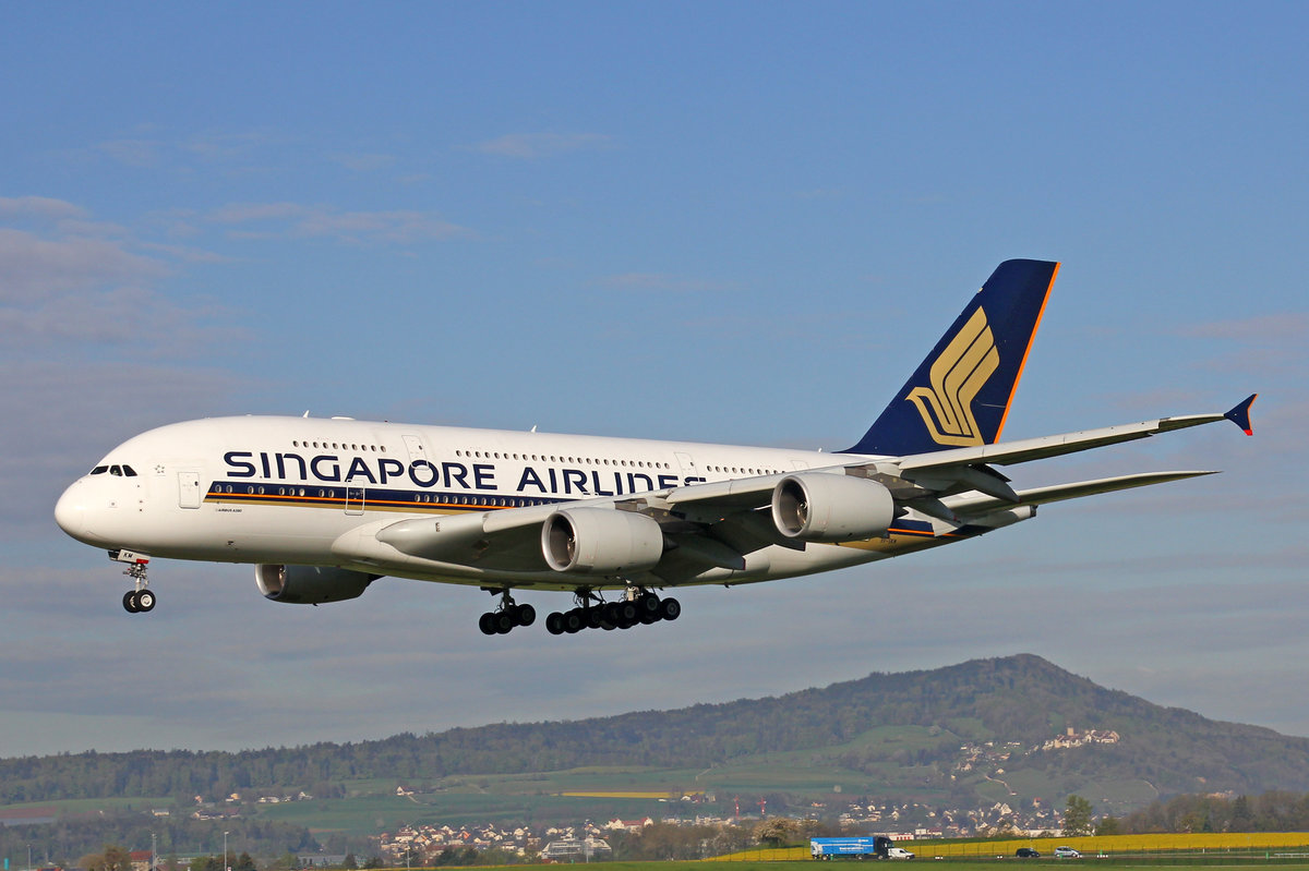 Singapore Airlines, 9V-SKM, Airbus A380-841, 28.April 2016, ZRH Zürich, Switzerland.