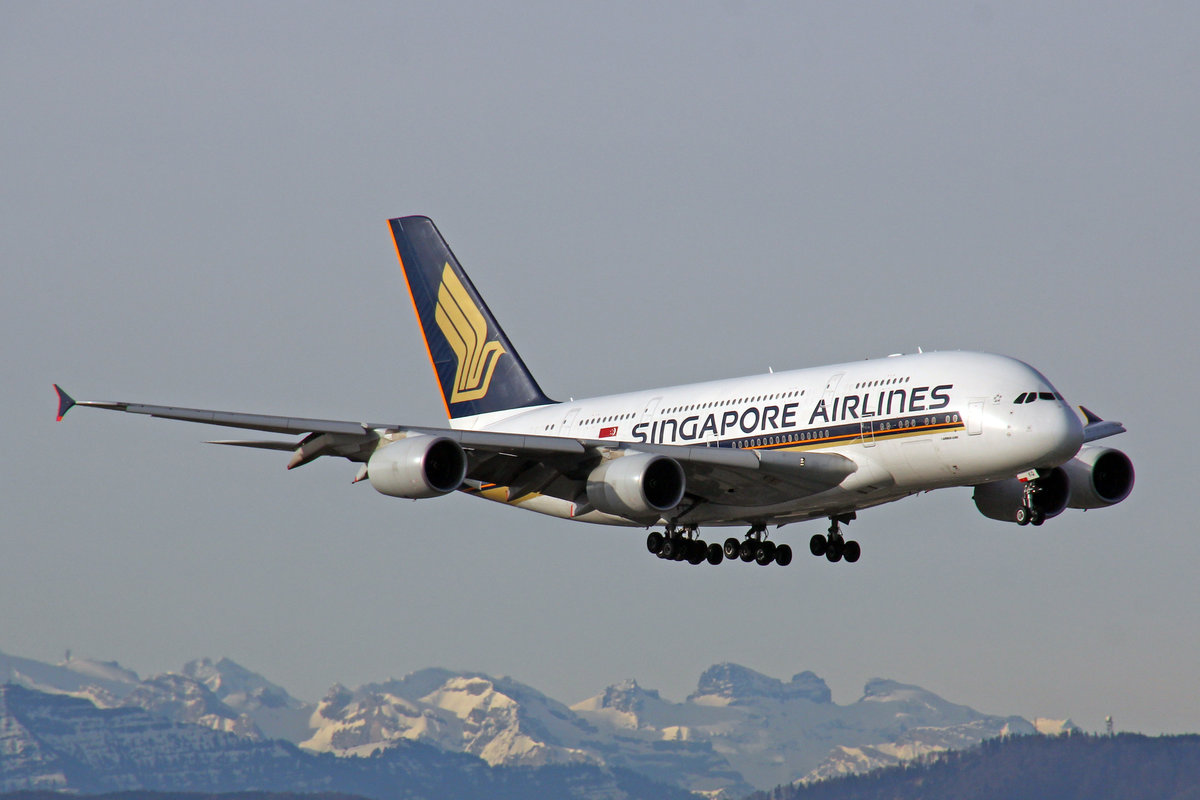 Singapore Airlines, 9V-SKQ, Airbus A380-841, msn: 079, 14.April 2018, ZRH Zürich, Switzerland.