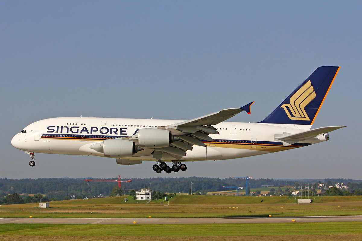 Singapore Airlines, 9V-SKS, Airbus A380-841, msn: 085, 25.Juni 2019, ZRH Zürich, Switzerland.