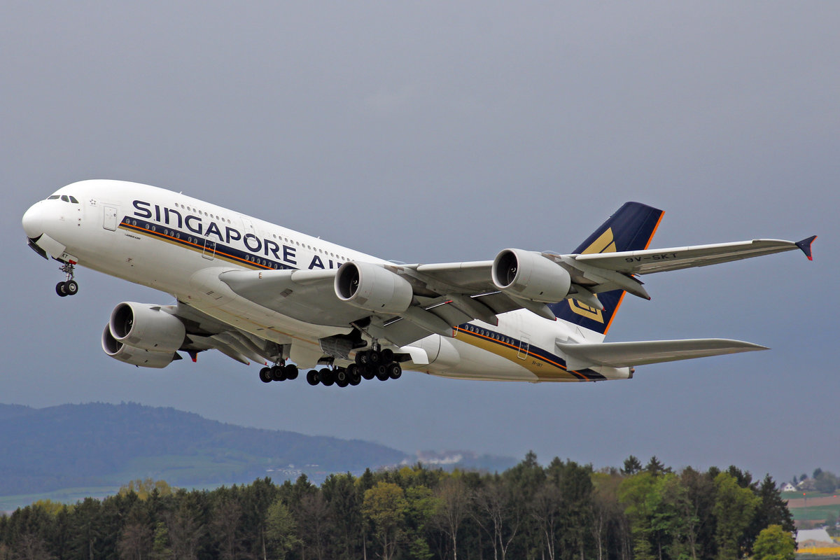 Singapore Airlines, 9V-SKT, Airbus A380-841, 17.April 2017, ZRH Zürich, Switzerland.
