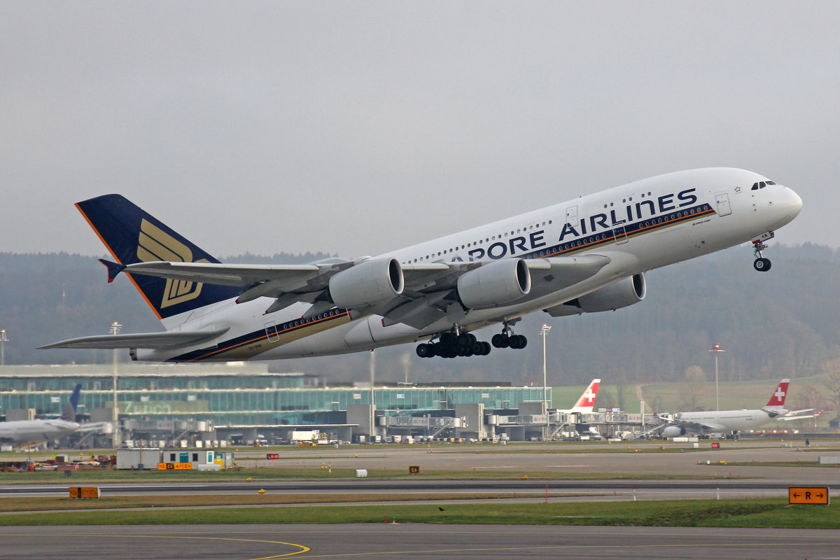 Singapore Airlines, 9V-SKW, Airbus A380-841, msn: 251, 26.Dezember 2018, ZRH Zürich, Switzerland.