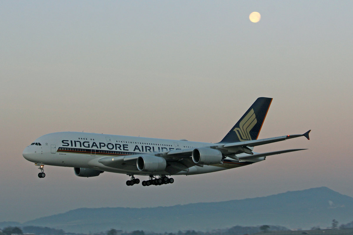 Singapore Airlines, 9V-SKY, Airbus A380-841, msn: 253, 21.Februar 2019, ZRH Zürich, Switzerland.