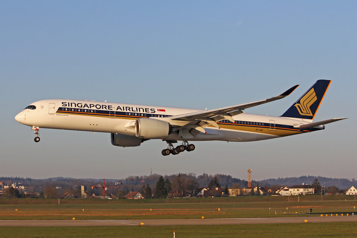 Singapore Airlines, 9V-SMD, Airbus A350-941, msn: 037, 31.März 2021, ZRH Zürich, Switzerland.
