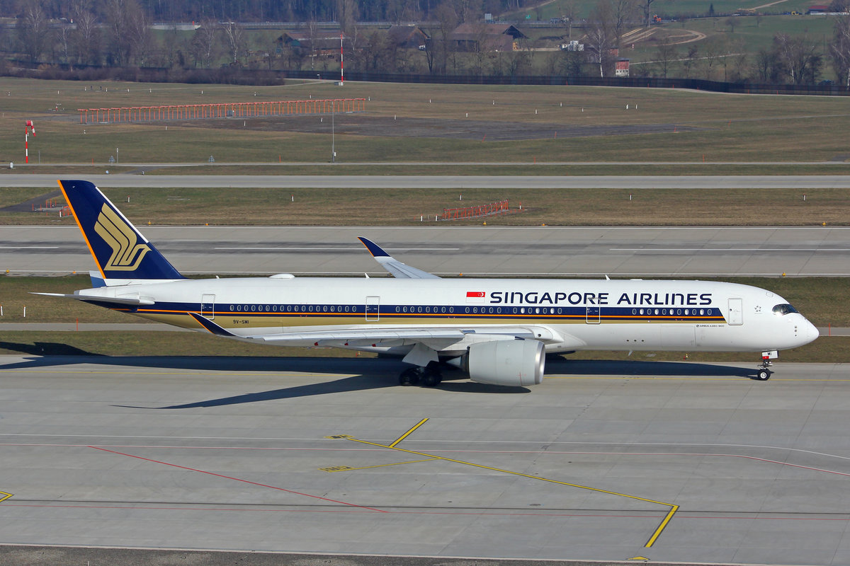 Singapore Airlines, 9V-SMI, Airbus A350-941, msn. 077, 02.März 2021, ZRH Zürich, Switzerland.