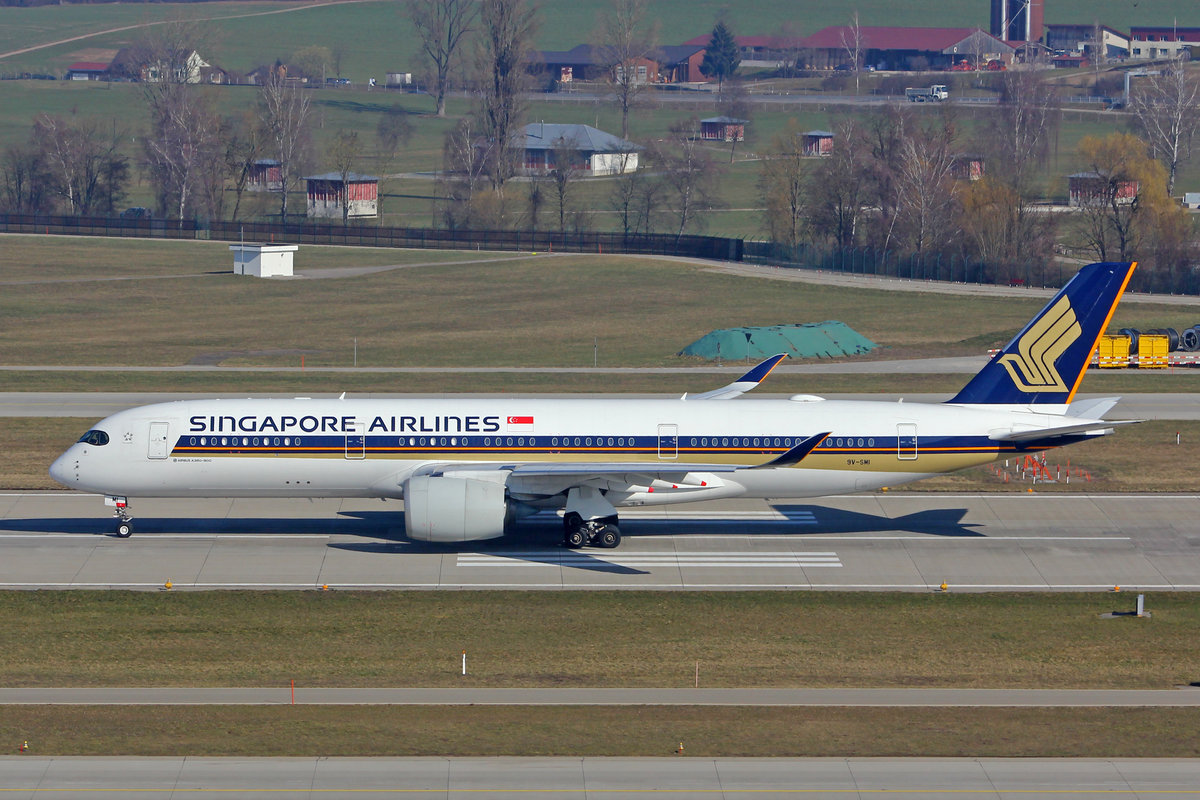 Singapore Airlines, 9V-SMI, Airbus A350-941, msn. 077, 02.März 2021, ZRH Zürich, Switzerland.