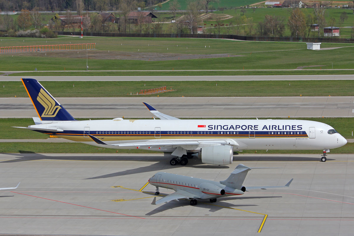 Singapore Airlines, 9V-SMT, Airbus A350-941, msn: 170, 09.April 2021, ZRH Zürich, Switzerland.