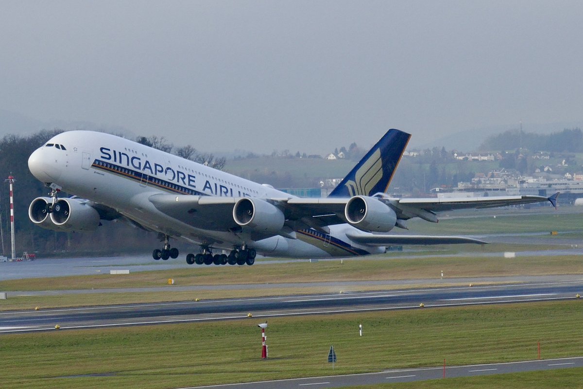 Singapore Airlines, A380-800, 9V-SKU, 28.12.19, Zürich
