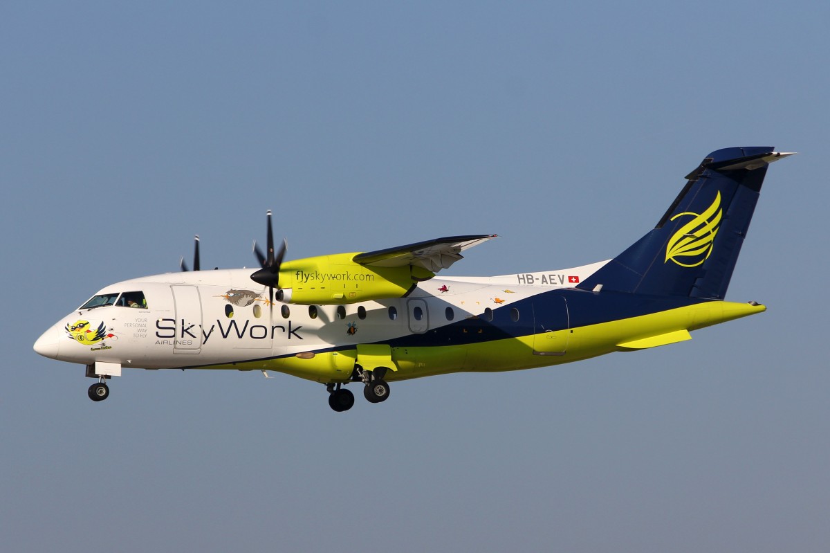 Sky Work Airlines, HB-AEV, Dornier Do328-110, 24.April 2015, ZRH  Zürich, Switzerland.