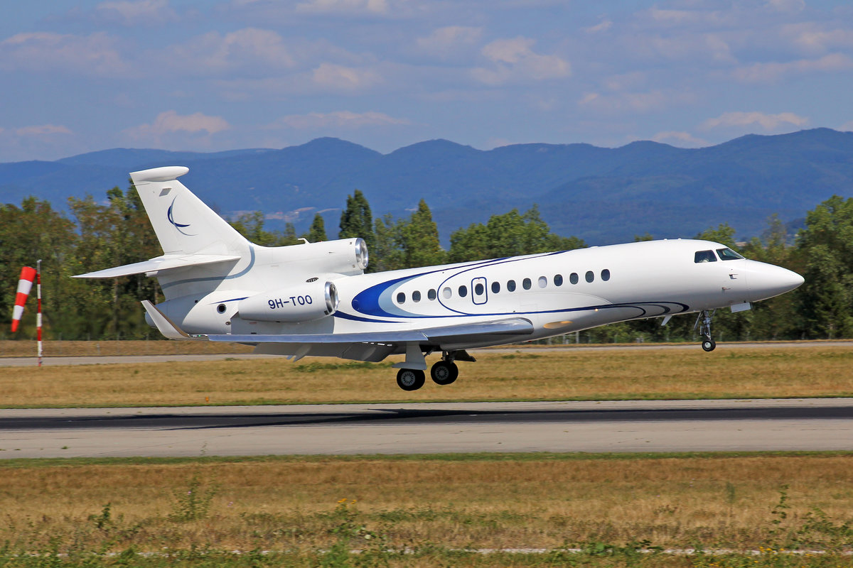 Skyfirst Ltd., 9H-TOO, Dassault Falcon 7X, msn: 005, 16.August 2018, BSL Basel-Mülhausen, Switzerland.