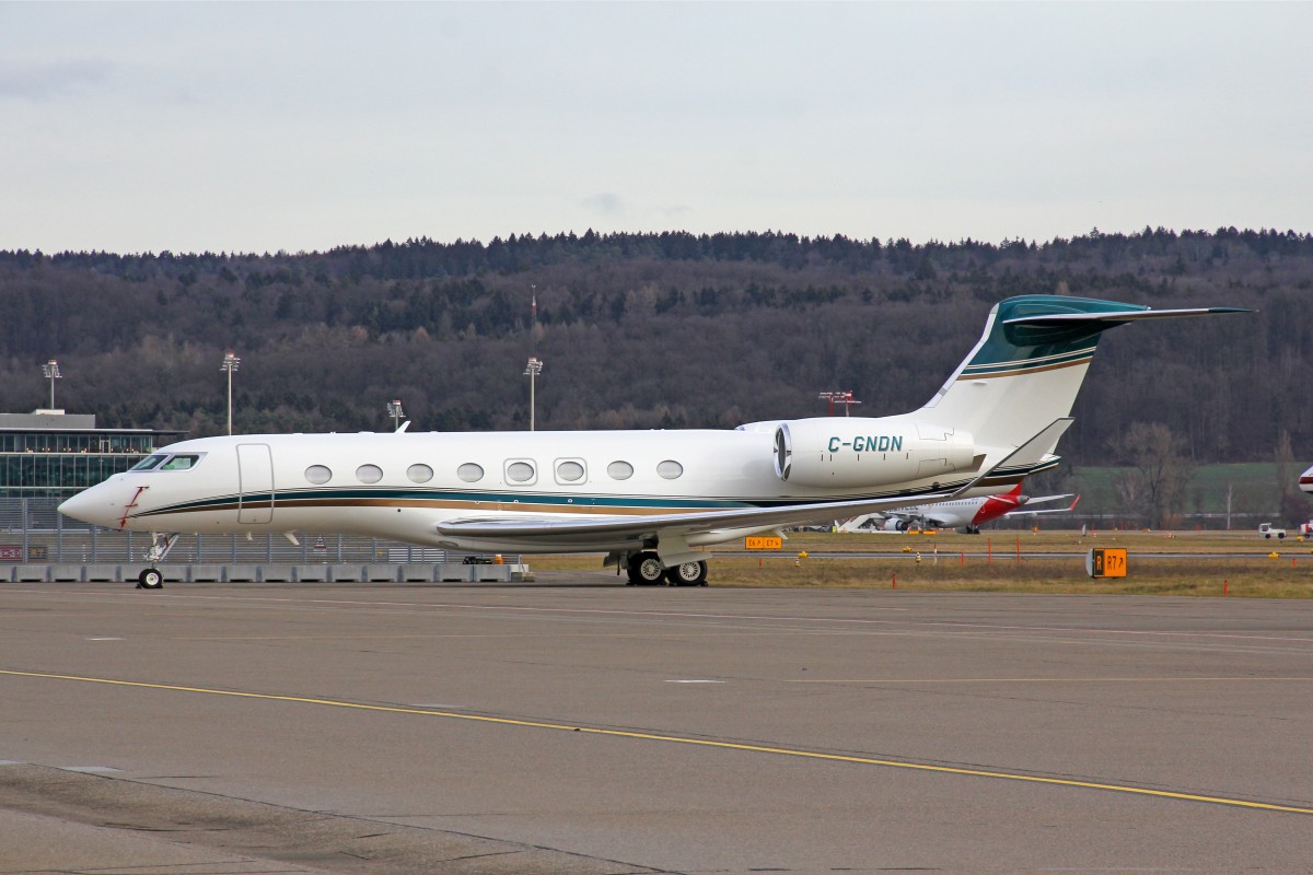 Skyservice, C-GNDN, Gulstream G650, 8.Februar 2016, ZRH Zürich, Switzerland.