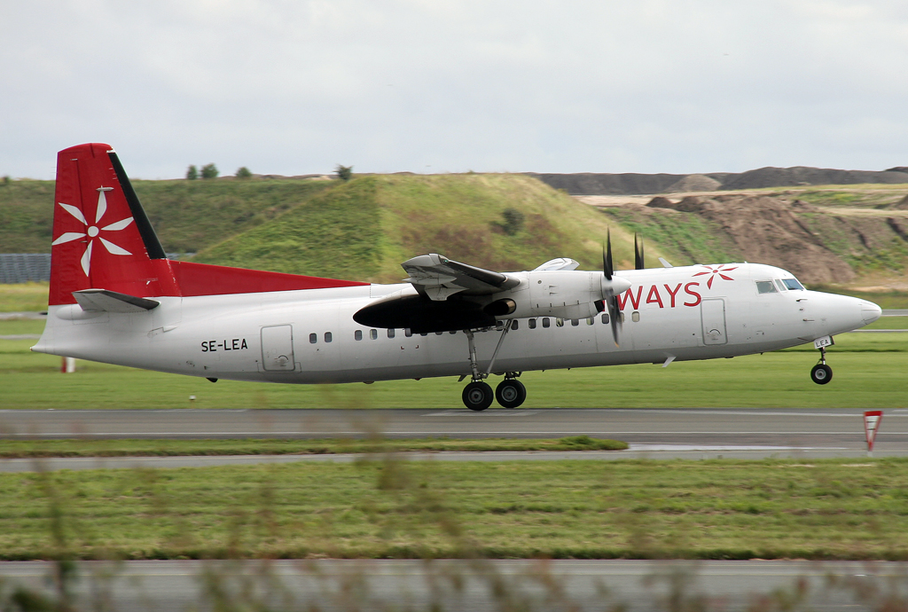 Skyways F-50 SE-LEA beim Takeoff auf 22R in CPH / EKCH / Kopenhagen am 29.08.2011