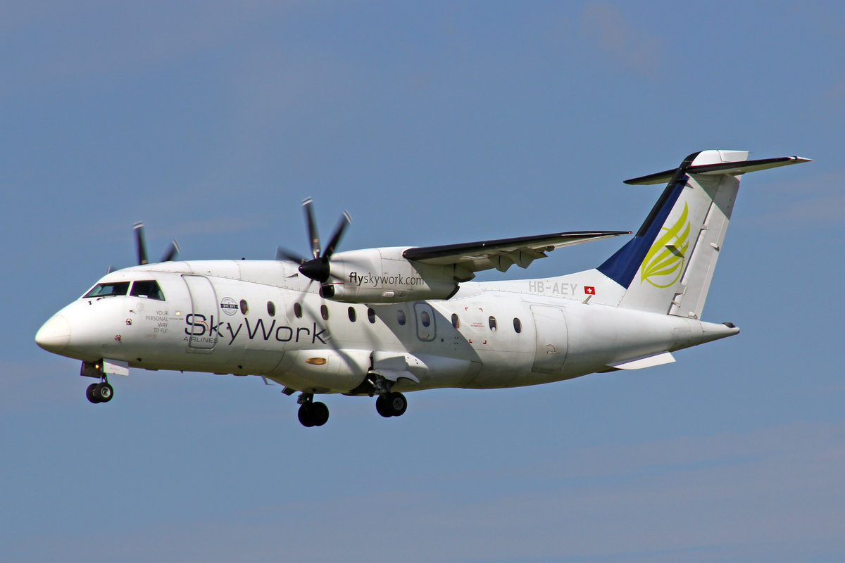 SkyWork Airlines, HB-AEY, Dornier Do 328-130, 29.Juli 2017, ZRH Zürich, Switzerland.