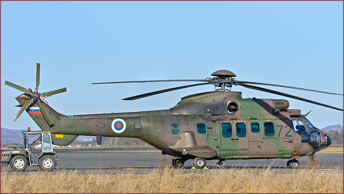 Slovenska vojska H3-72; Eurocopter AS-532 Cougar; Maribor Flughafen MBX; 17.1.2019