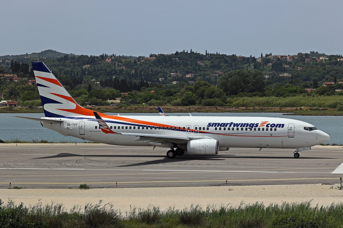 SmartWings, OK-TVY, Boeing B737-8Q8, msn: 30724/2286, 24.Mai 2025, CFU Corfu, Greece.