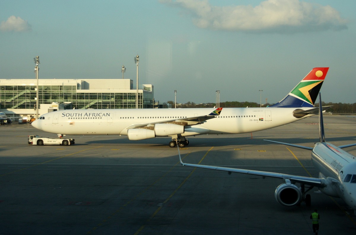 South African, ZS-SXG, (c/n 378),Airbus A 340-313, 23.04.2015, MUC-EDDM, München, Germany 