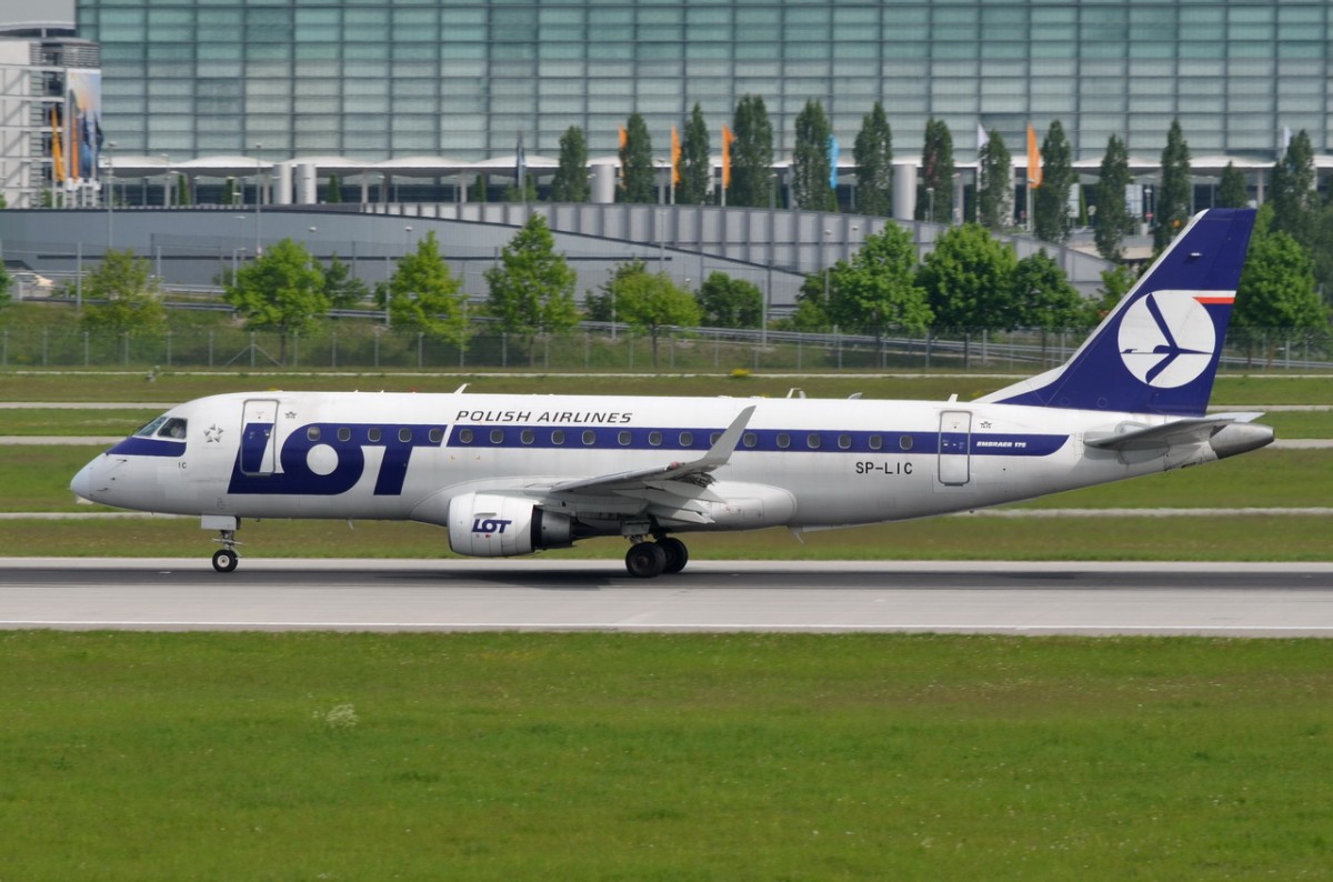 SP-LIC LOT - Polish Airlines Embraer ERJ-175STD (ERJ-170-200)  in München gelandet  12.05.2015