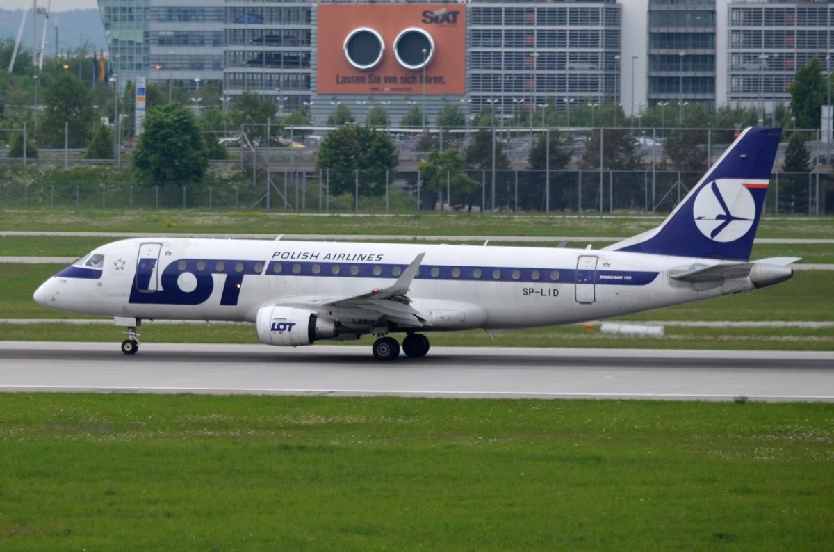 SP-LID LOT - Polish Airlines Embraer ERJ-175STD (ERJ-170-200) in München gelandet  14.05.2015